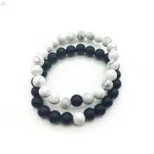 2018 accesorios de bricolaje blanco y negro de 8 mm pulsera de joyería para parejas